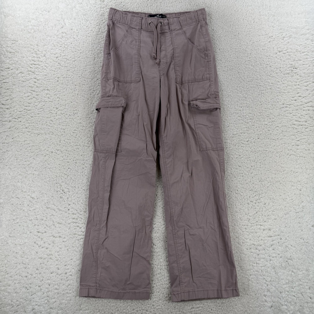 Hollister Cargo Pants Womens Small Purple Adjustable Baggy Stretch Twill Y2K